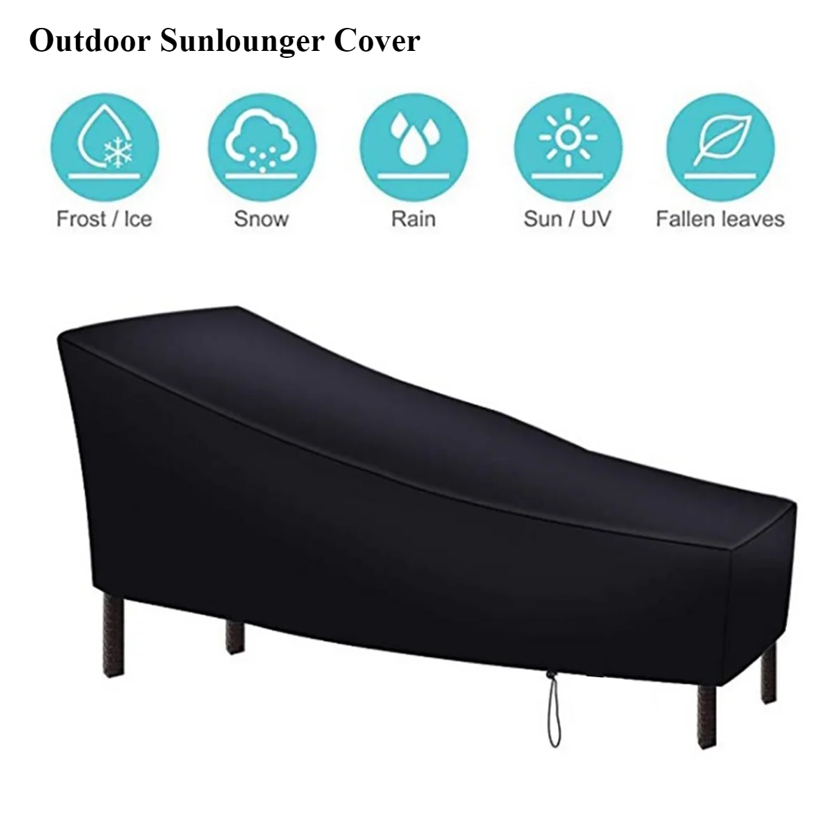 Outdoor Furniture Lounge - オックスフォード生地のサンラウンジャーカバー、屋外パティオ用長椅子カバー、防水防塵芝生家具保護カバー