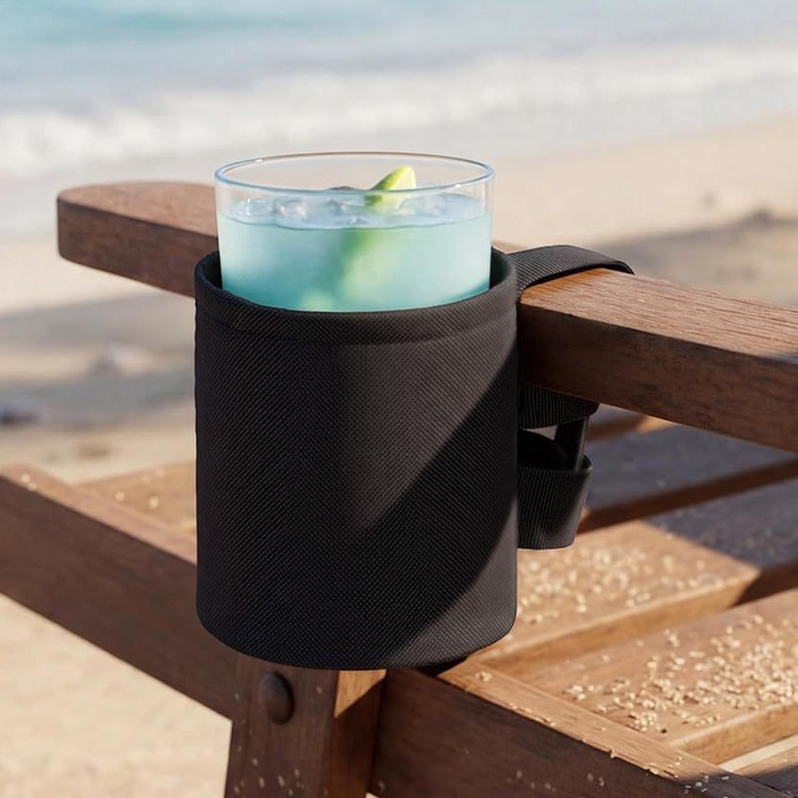 Outdoor Furniture Europe - 椅子用カップホルダー 600D オックスフォード布ドリンクオーガナイザー 芝生用椅子用カップホルダー 芝生釣りパティオ屋外ウォーターボトルプール用