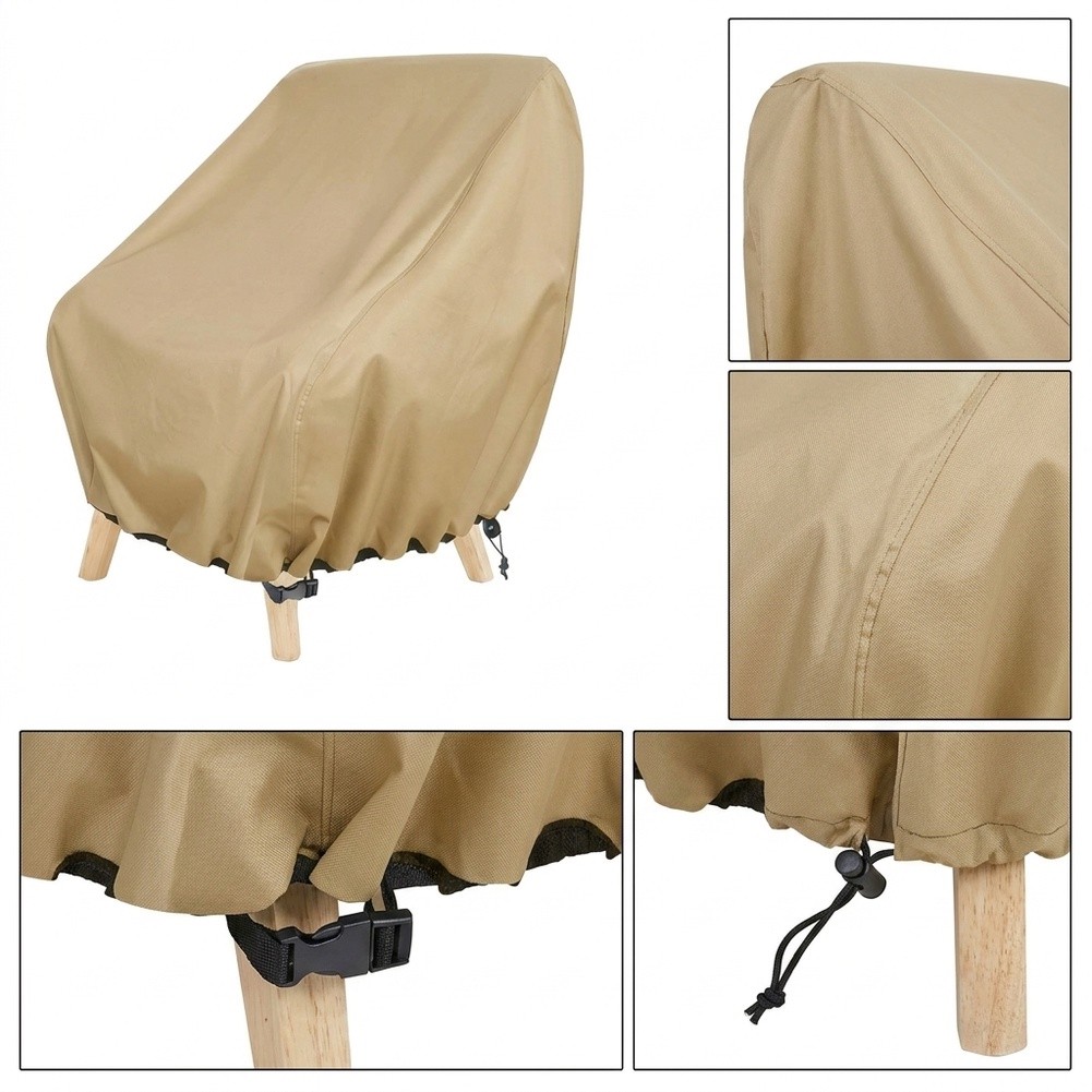 Outdoor Furniture Lounge - 防水パティオチェアカバー 屋外ラウンジ用 深型シングル芝生チェアカバー 最大35W×35D×34Hインチの家具カバーに対応