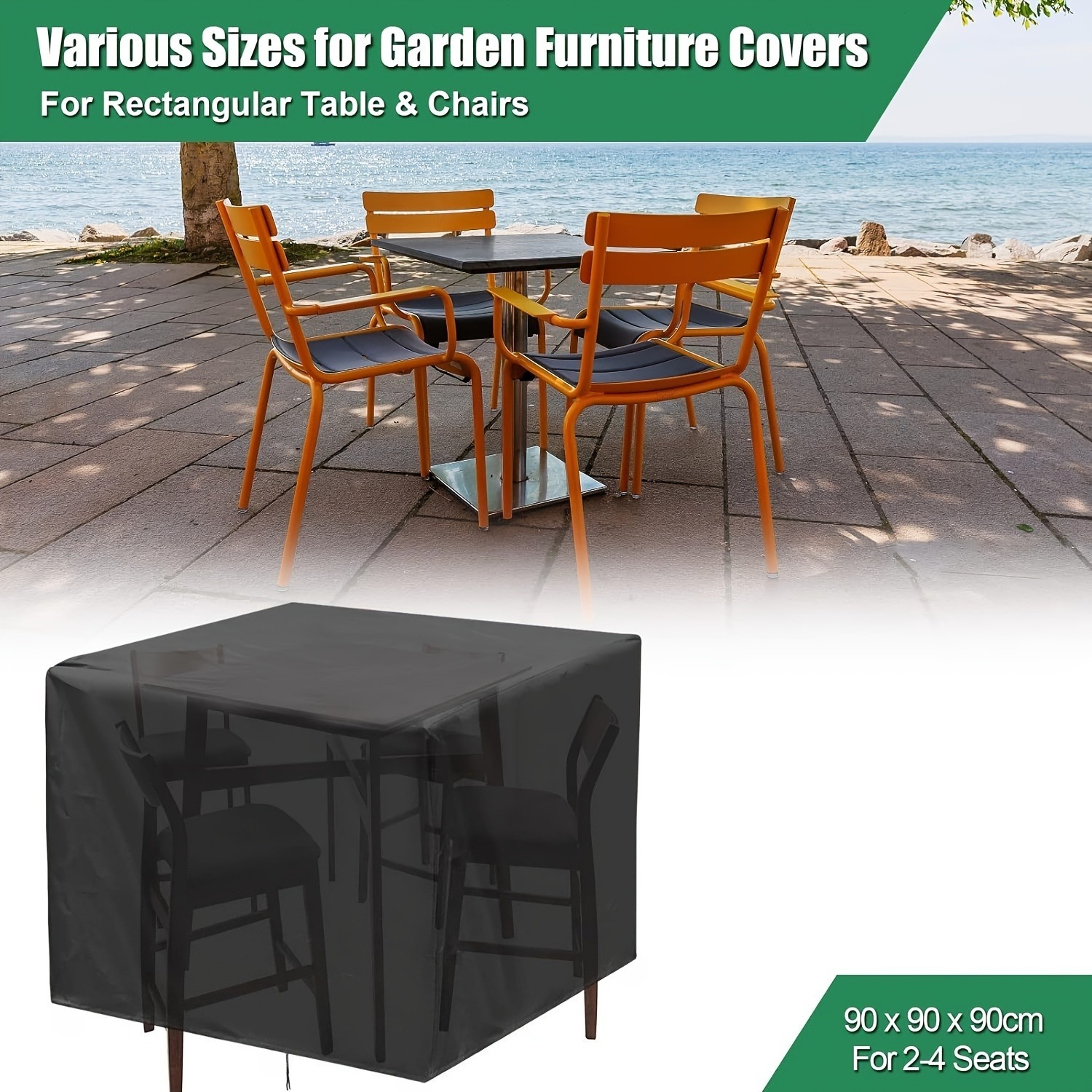 Outdoor Furniture Europe - 頑丈な210D屋外ガーデン家具カバー - 椅子、ソファ、テーブル用防水シールド、複数のサイズオプションあり