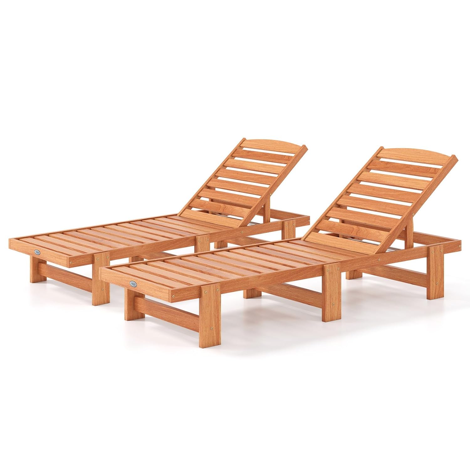 Outdoor Furniture Oil Teak - 無垢材のシェーズラウンジ、屋外用ラウンジチェア、チークオイル仕上げ | 5段階調整可能な背もたれ、木製パティオ、カスタマイズ可能