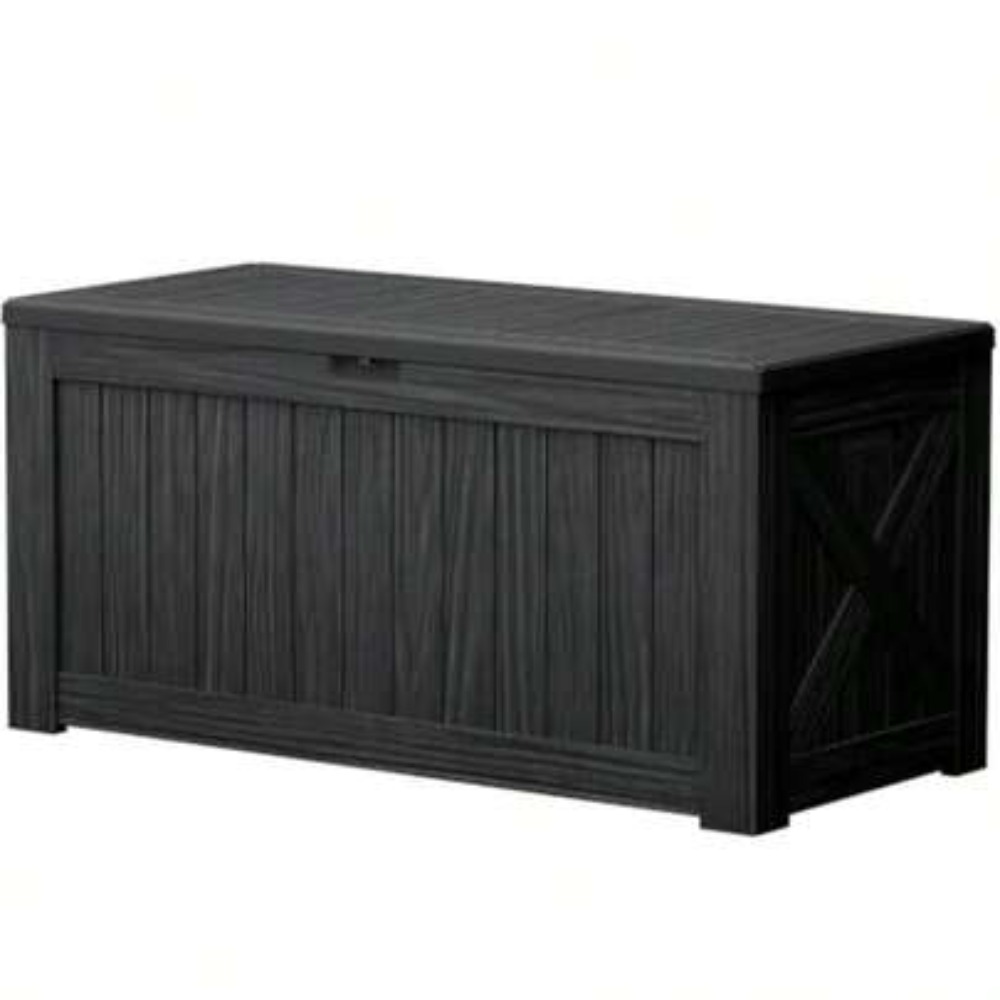 Outdoor Furniture Balcony - 120ガロン デッキボックス 屋外収納ボックス 防水 レジン製 ロック可能