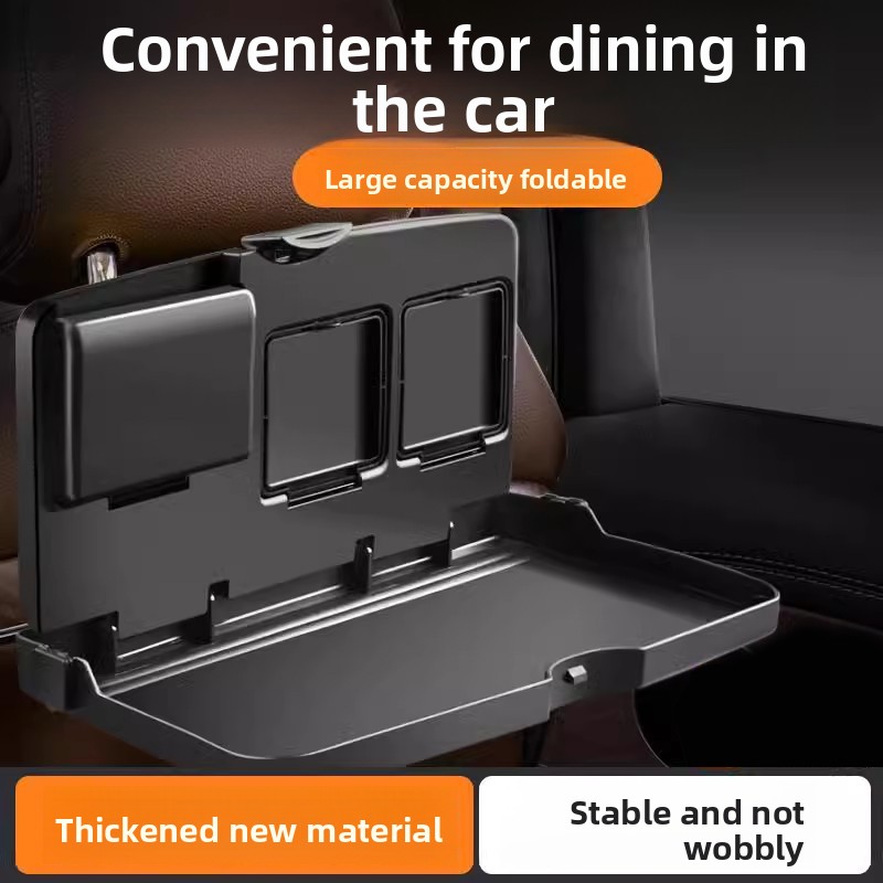 Outdoor Furniture Dining - 車の後部座席用折りたたみ式ダイニングテーブル - カップホルダー付き大容量車載フードトレイ、厚みのある素材で安定した自動車アクセサリー