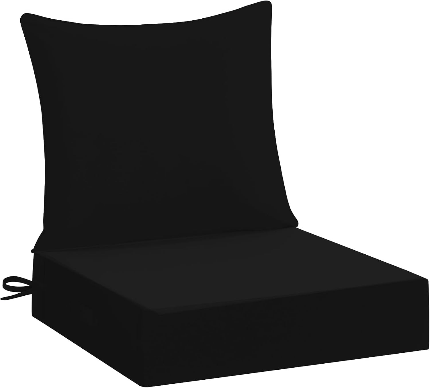 Outdoor Furniture Cushions 24 X 24 - 24x24インチの屋外用チェアクッション、防水・色褪せ防止加工のパティオ家具用クッション、ハンドルと取り外し可能なカバー付き、ソファや椅子用の深いシート、ブラック