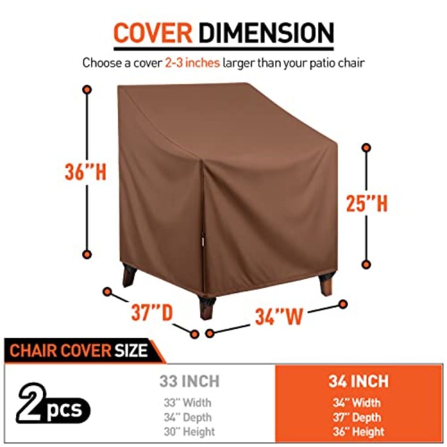 防水パティオチェアカバー、頑丈な屋外ラウンジチェアカバー、芝 - Outdoor Furniture Lounge のレビューと価格