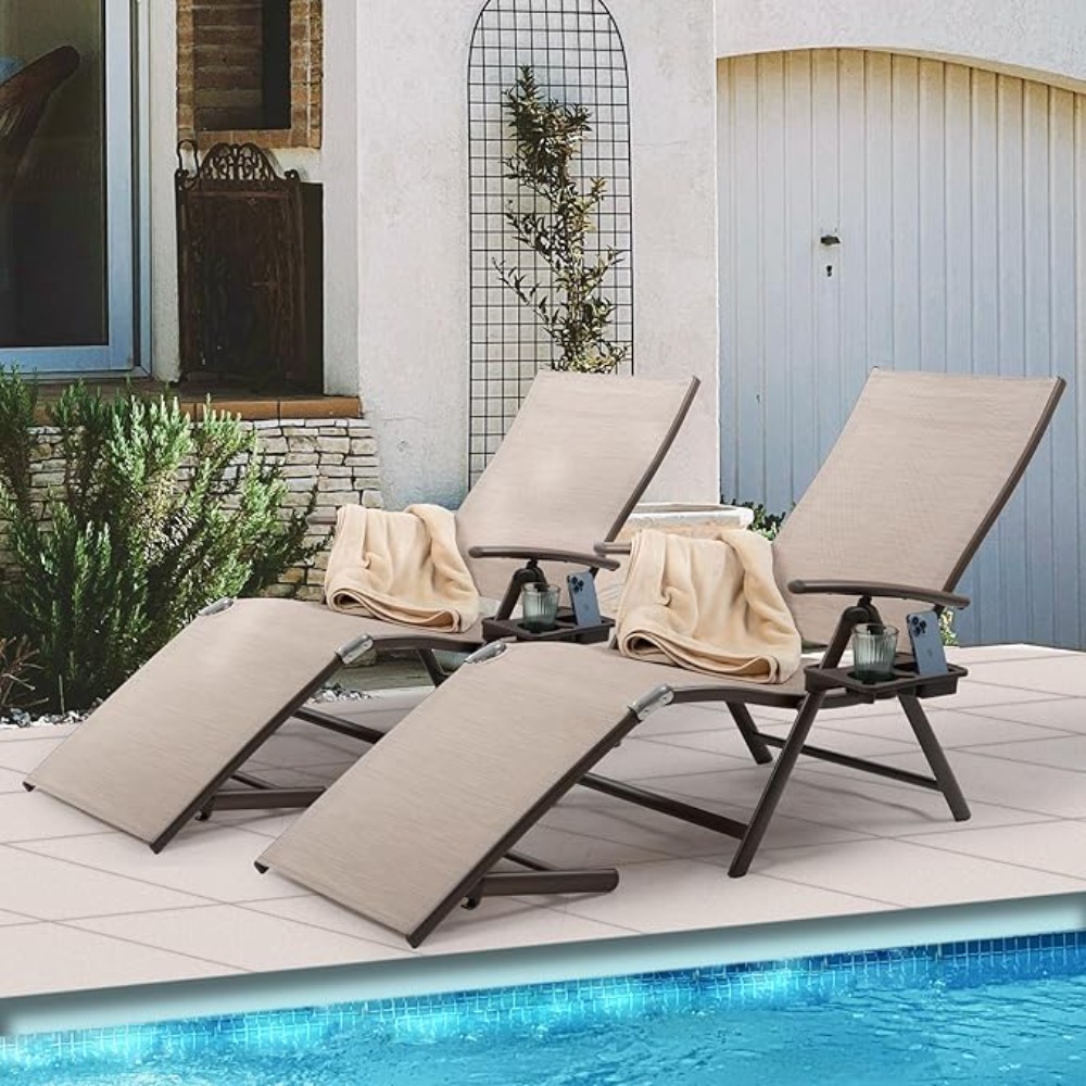 アルミニウム製リクライニングラウンジチェア、ビーチ、庭、プー - Deck Chair Lounger のレビューと価格