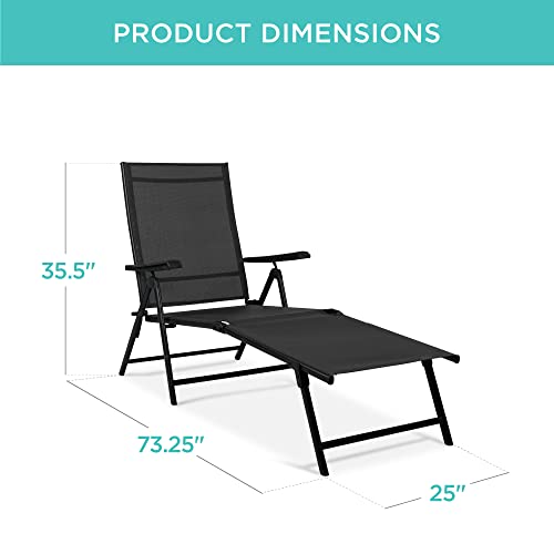 屋外パティオ用長椅子2脚セット、調節可能なリクライニング折り - Deck Chair Lounger のレビューと価格