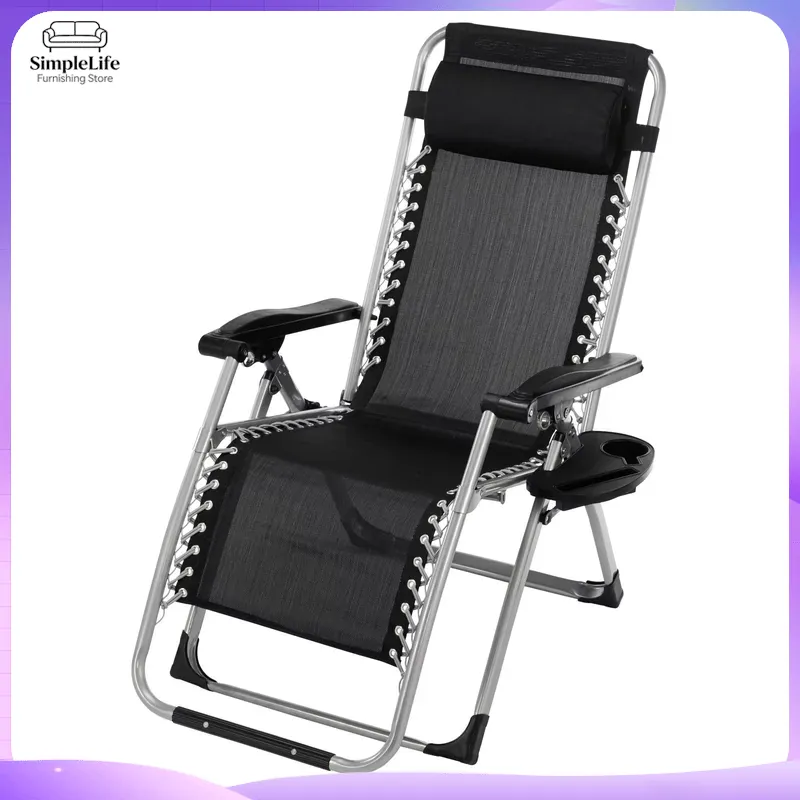 無限重力対応調節可能折りたたみデッキチェア グレー テラスビ - Deck Chair Lounger のレビューと価格