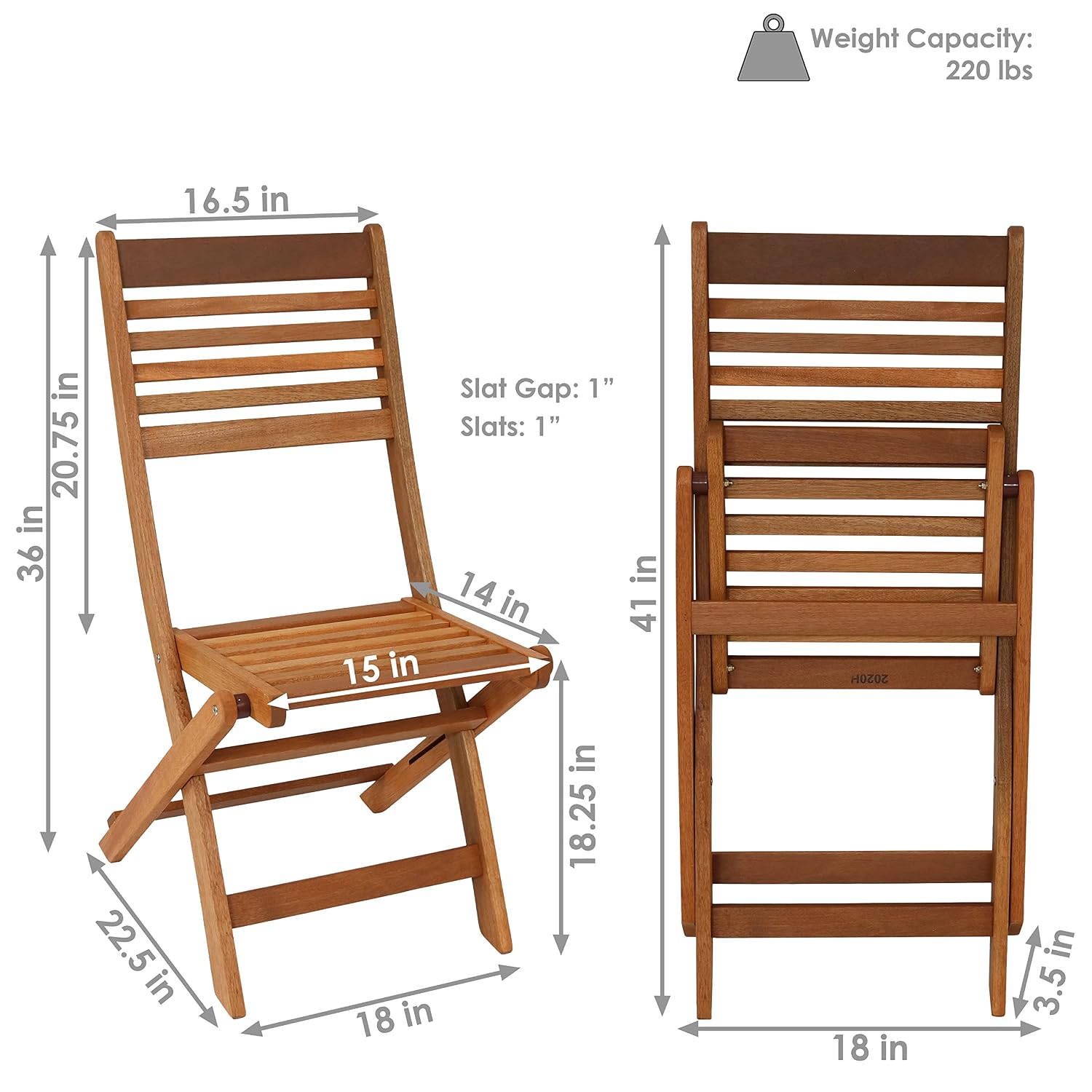 屋外用折りたたみ木製パティオチェアセット2脚、組み立て不要、 - Outdoor Furniture Oil Teak のレビューと価格