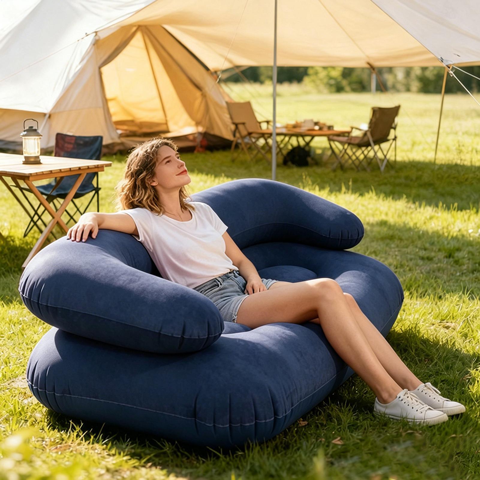 ダブルインフレータブルエアソファ2人掛けレイジーカウチヘビー - Outdoor Furniture Lounge のレビューと価格