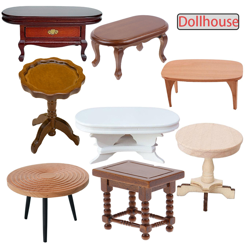 1:12 ドールハウスミニチュアラウンドテーブルティーテーブ - Outdoor Furniture Wood のレビューと価格