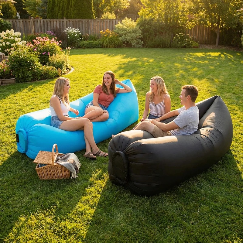 携帯用空気注入式エアソファ、急速充填防水ラウンジャー、軽量折 - Outdoor Furniture Small のレビューと価格