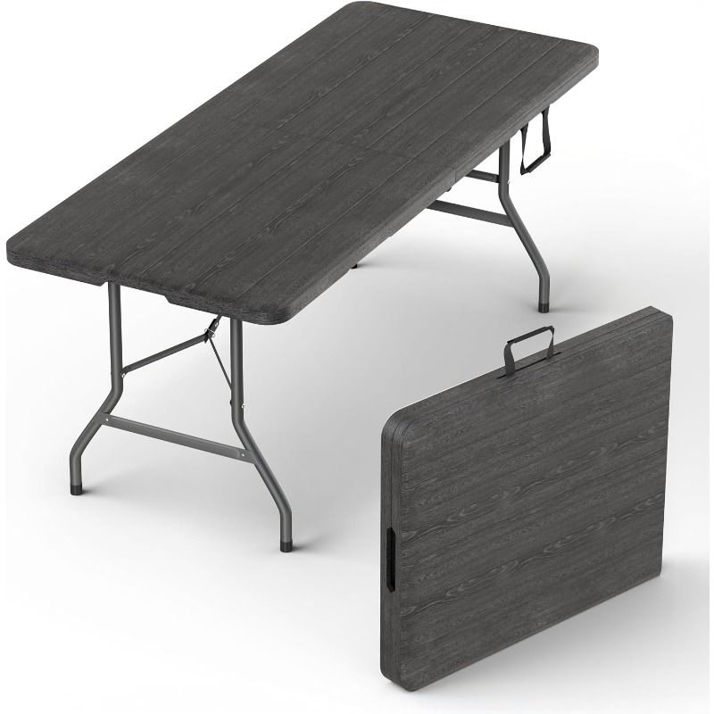 6フィート折りたたみ式テーブル（ハンドルとスチール製の脚付き - Outdoor Furniture Legs のレビューと価格