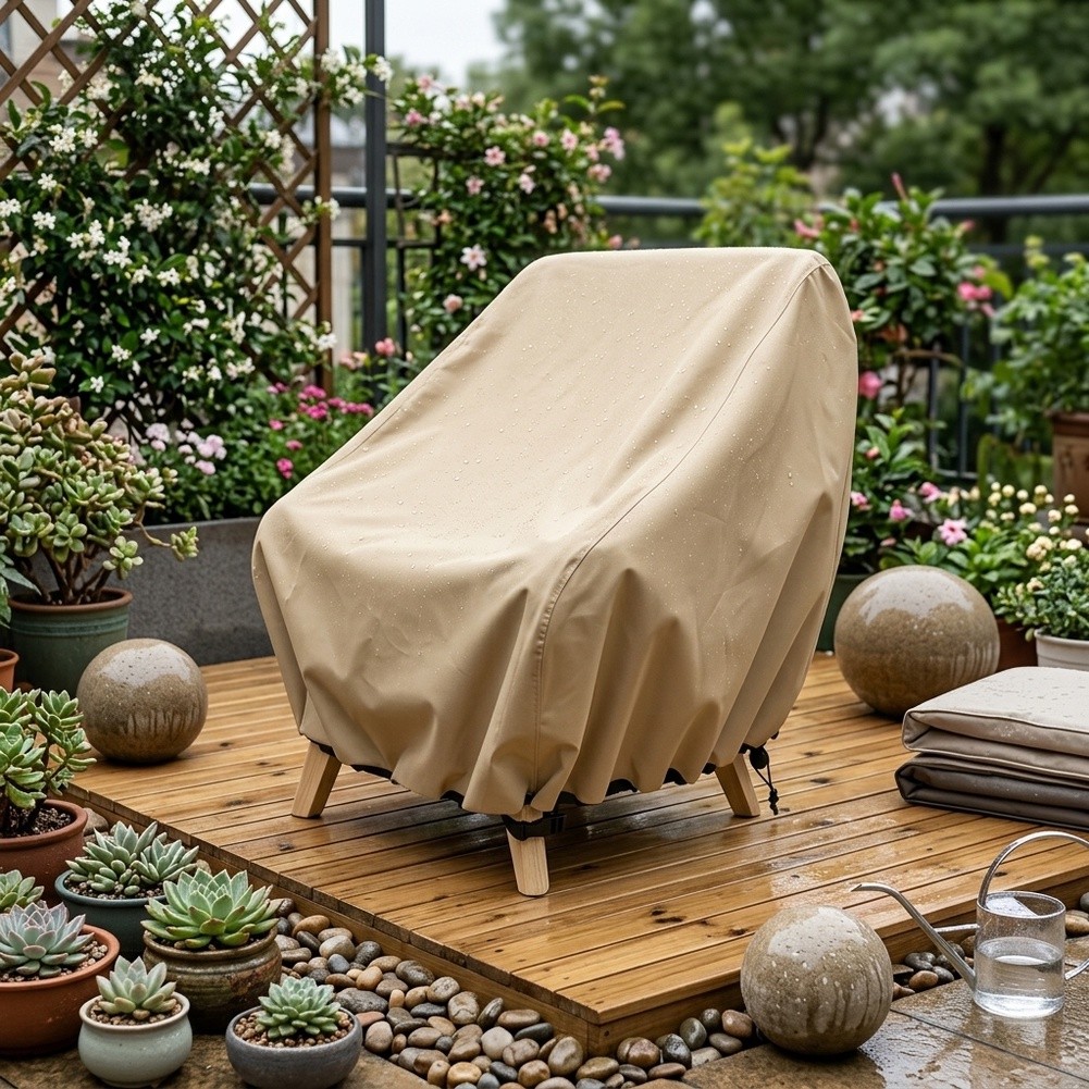 防水パティオチェアカバー 屋外ラウンジ用 深型シングル芝生チ - Outdoor Furniture Lounge のレビューと価格