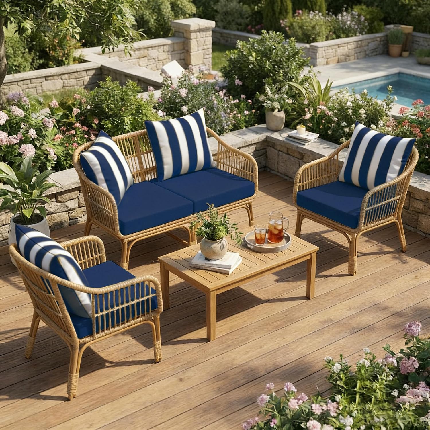 パティオ家具用アウトドアチェアクッション：24インチ x 2 - Outdoor Furniture Cushions 24 X 24 のレビューと価格