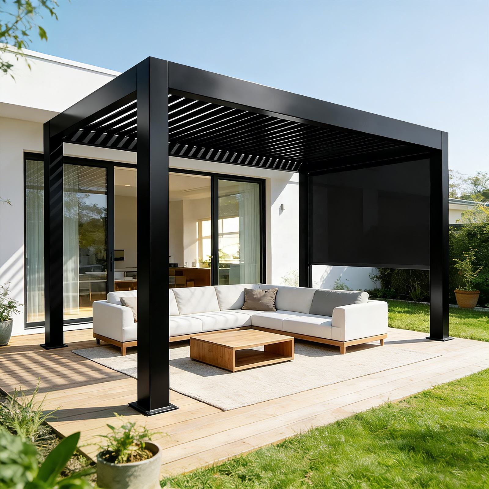様々なサイズの屋外用耐雨性環境に優しいパビリオン、電動調整式 - Outdoor Furniture Ideas のレビューと価格