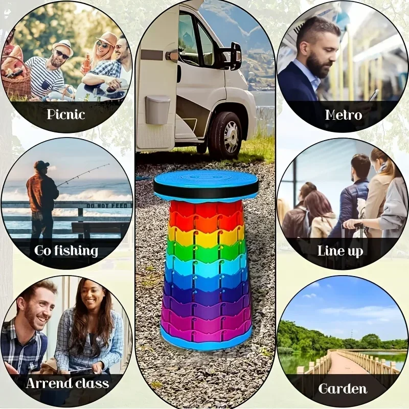 レインボー伸縮式キャンプスツール ポータブル 厚手 折りたた - Outdoor Furniture Europe のレビューと価格