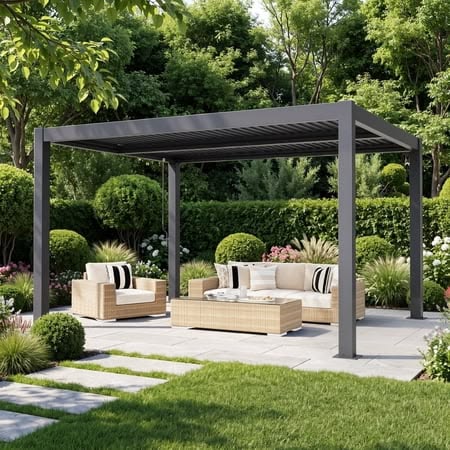 屋外設置簡単なアルミ合金製パビリオン、耐ハリケーン・耐衝撃性 - Outdoor Furniture Ideas のレビューと価格