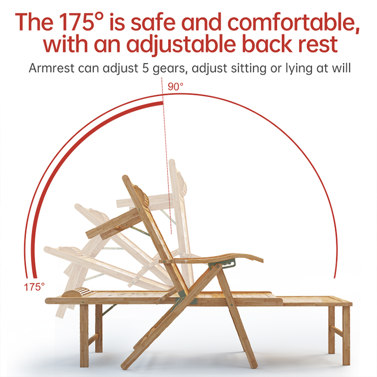 軽量でモダンなデザインの竹製折りたたみ式ラウンジチェア、サン - Outdoor Furniture Lounge のレビューと価格