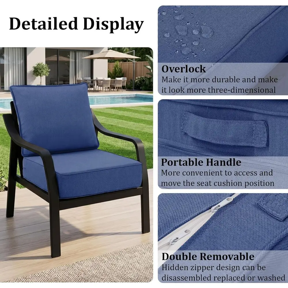 厚手の屋外用チェアクッション6枚、24x24パティオ家具クッ - Outdoor Furniture Cushions 24 X 24 のレビューと価格