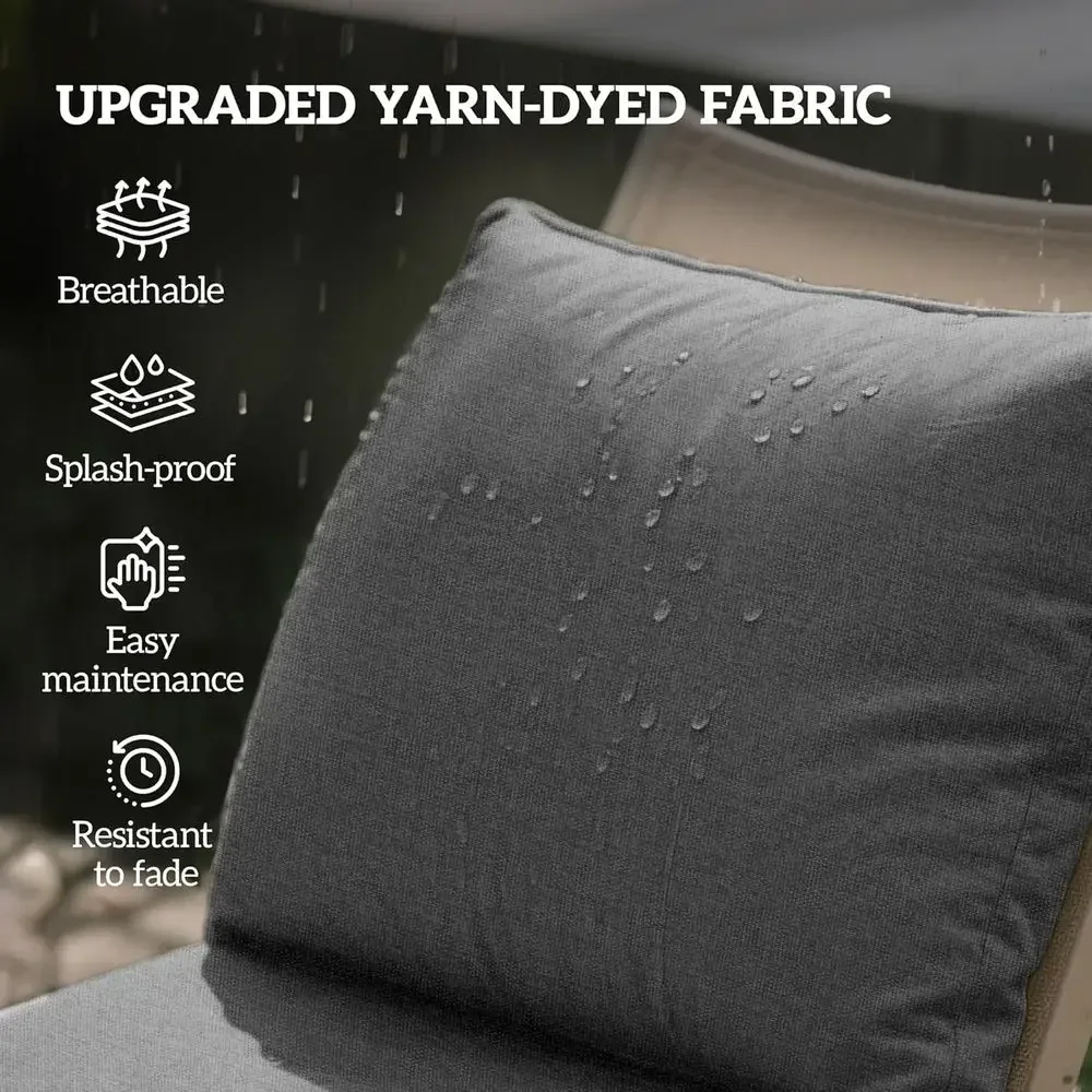 耐候性のある屋外用椅子クッション 2 個セット、深さ 24x - Outdoor Furniture Cushions 24 X 24 のレビューと価格