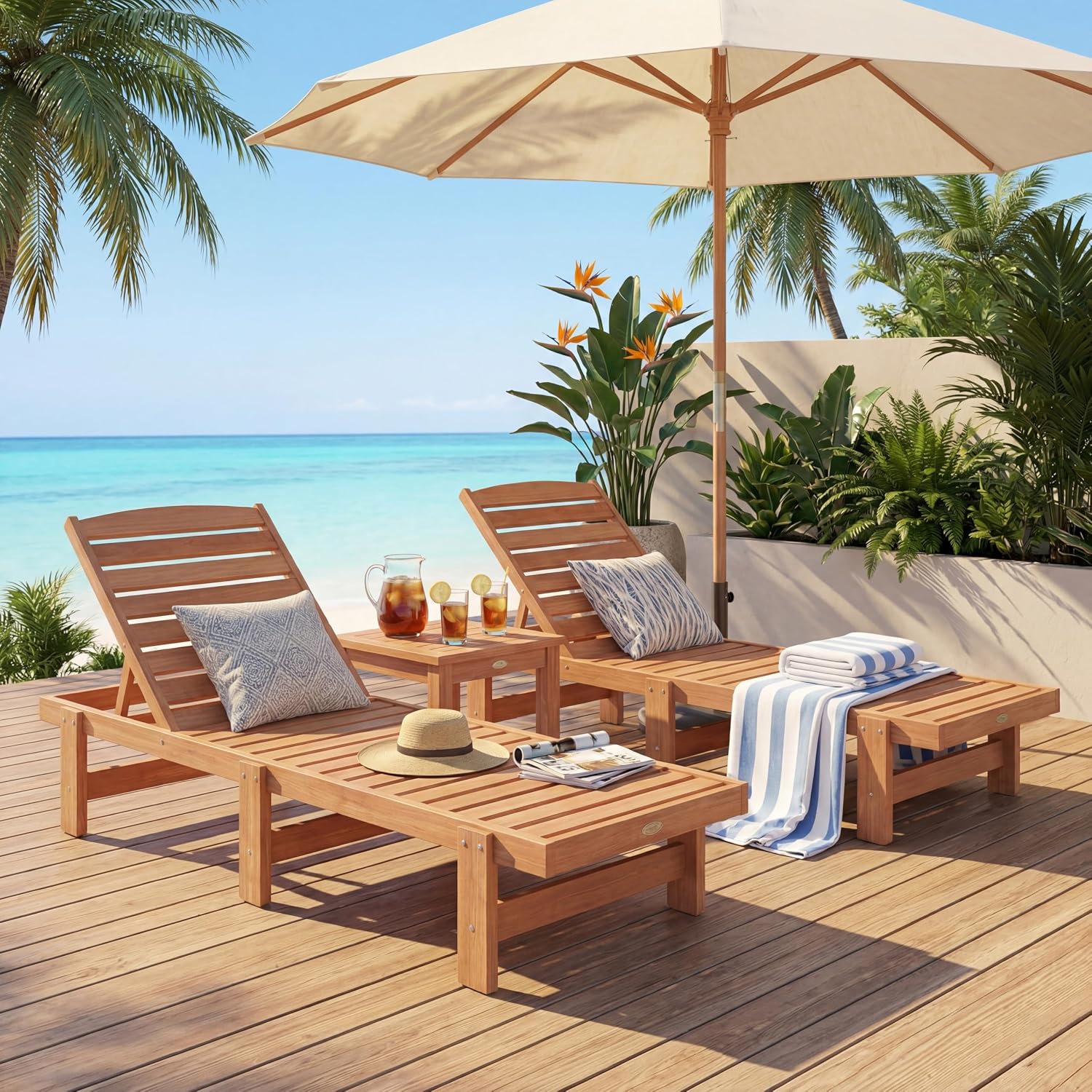 無垢材のシェーズラウンジ、屋外用ラウンジチェア、チークオイル - Outdoor Furniture Oil Teak のレビューと価格