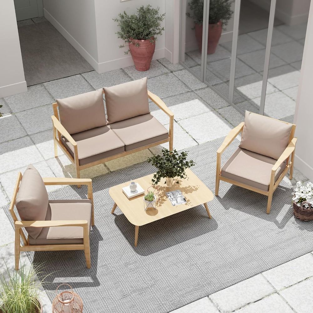屋外用チェアクッション4個セット、24 x 24インチのパテ - Outdoor Furniture Cushions 24 X 24 のレビューと価格
