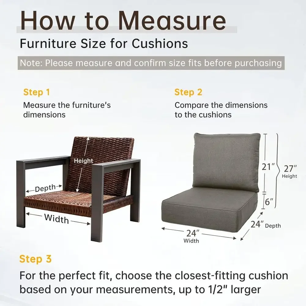 厚手の屋外用クッション6点セット - 24x24インチ、色褪 - Outdoor Furniture Cushions 24 X 24 のレビューと価格
