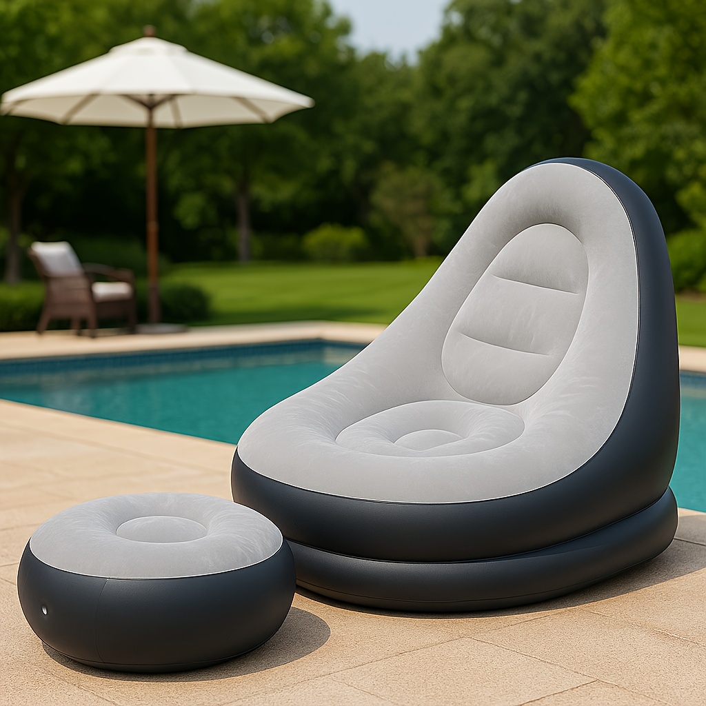 インフレータブルリクライニングチェア 折りたたみ式 室内/屋 - Outdoor Furniture Lounge のレビューと価格