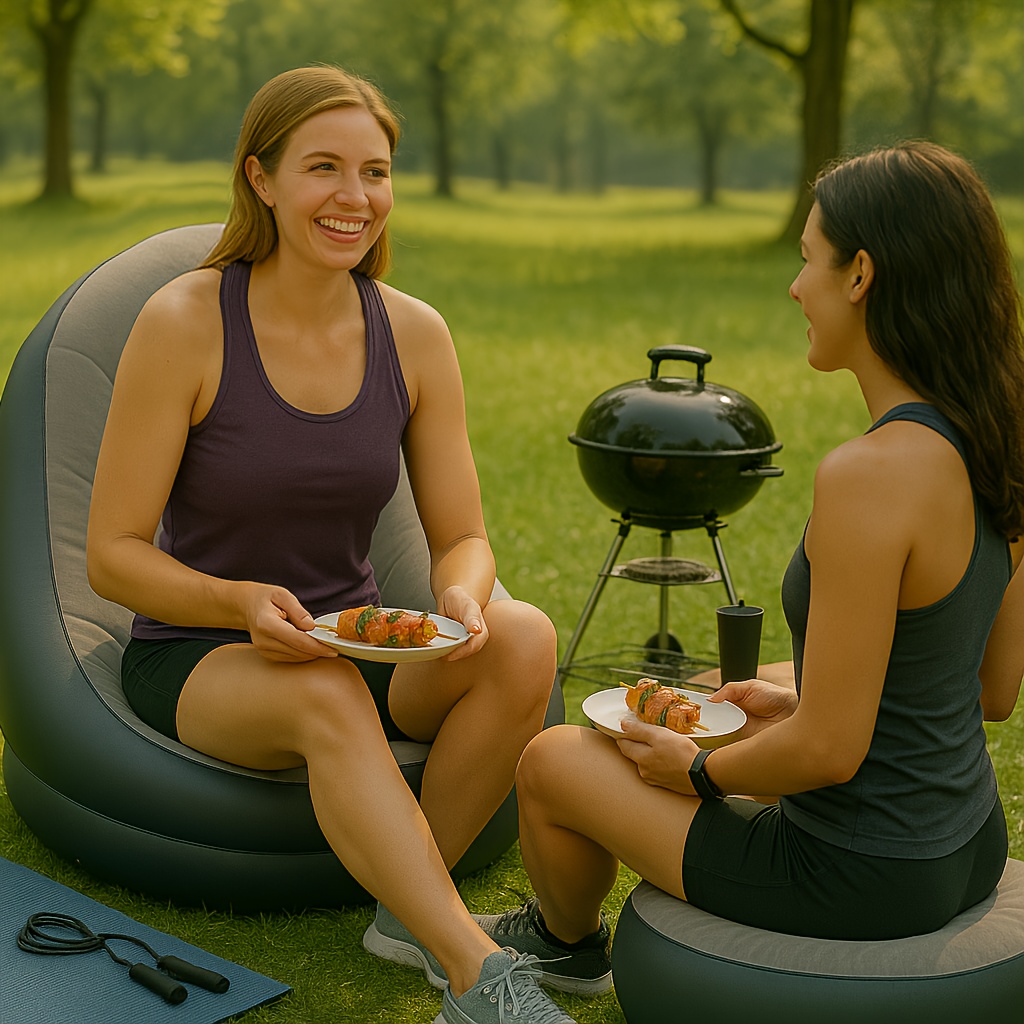 インフレータブルリクライニングチェア 折りたたみ式 室内/屋 - Outdoor Furniture Lounge のレビューと価格